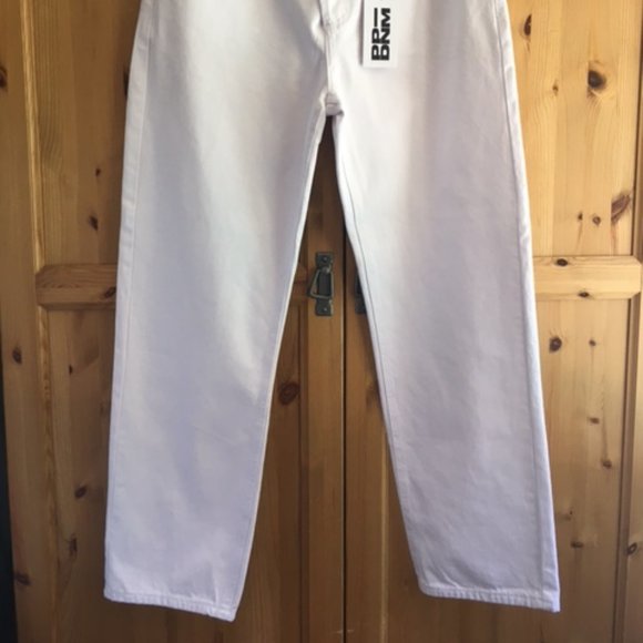 White Asymmetric Jean Straight Leg Size Size 10 - Picture 4 of 9